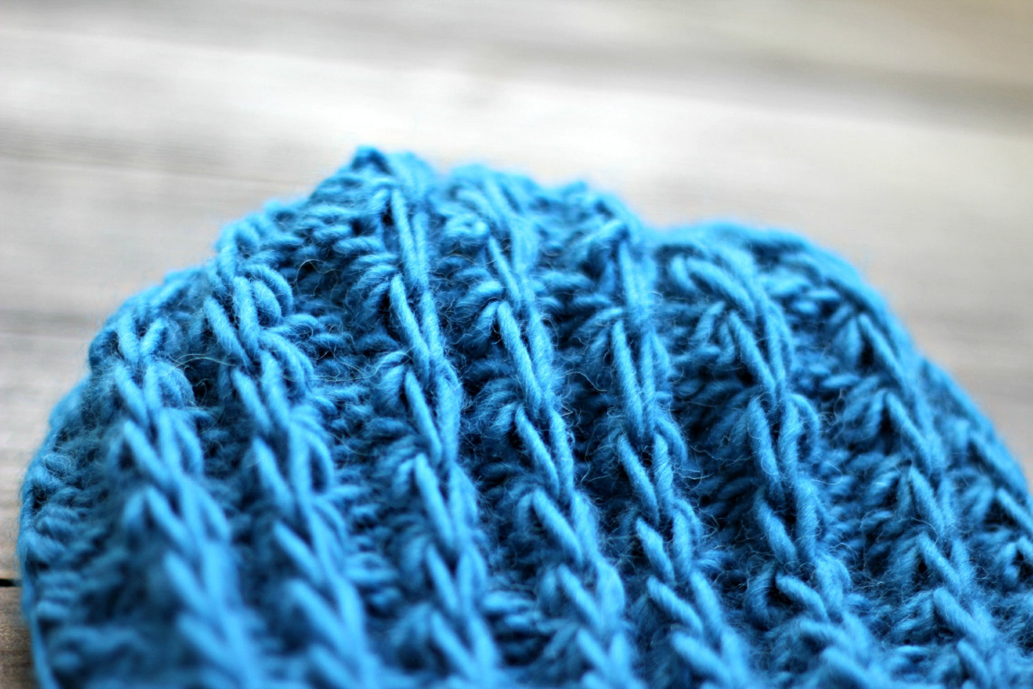 Blue knit hat