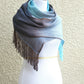 Brown and blue woven wrap