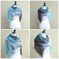 Woven scarf in blue and chocolate colors, gift for her