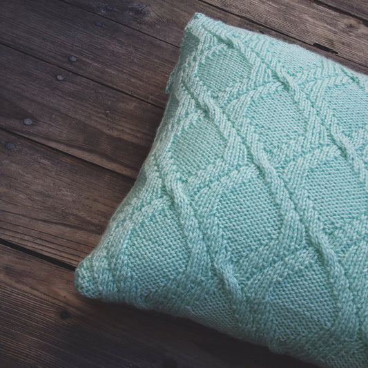 Knit cable pillow case