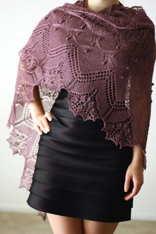 Laced knit shawl