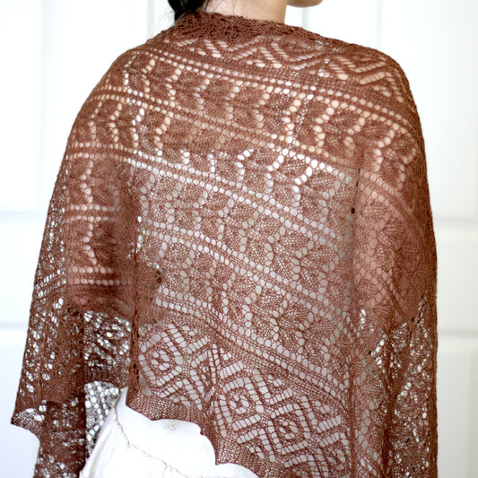 Lace knit stole