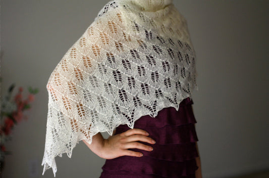 Knit lace shawl