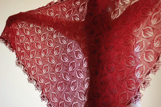 Knit lace shawl