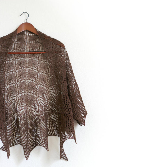 Brown lace shawl