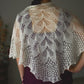 Knitted lace white shawl