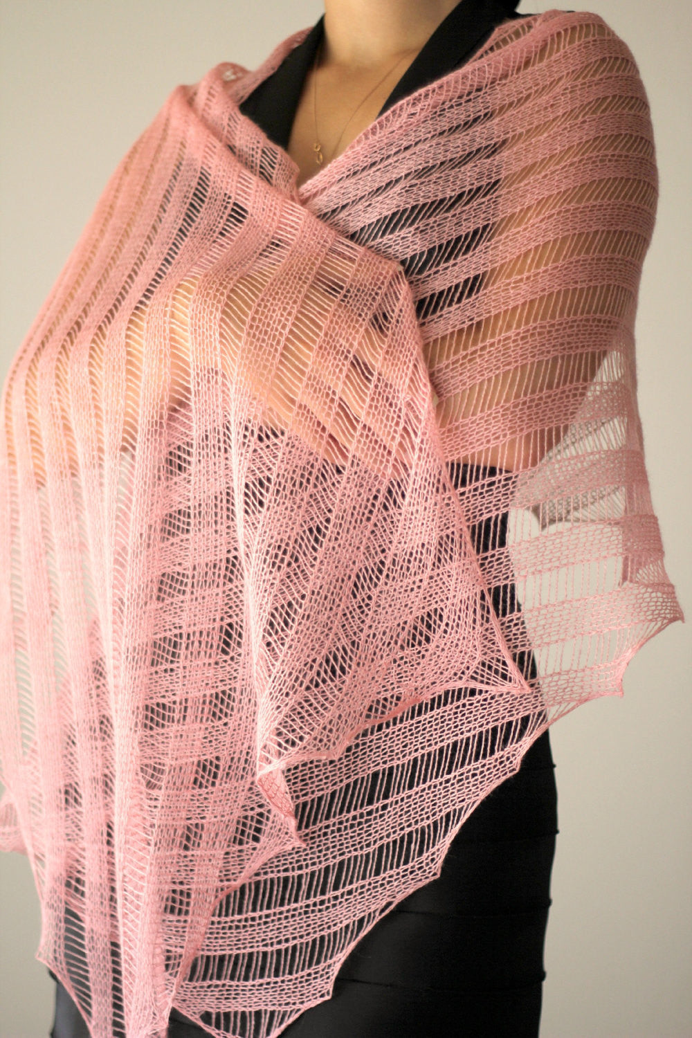 Pink lace shawl