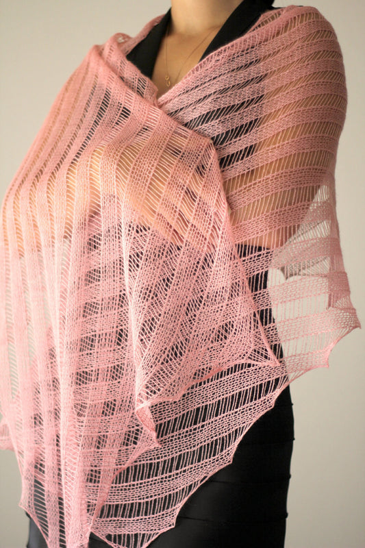 Pink lace shawl