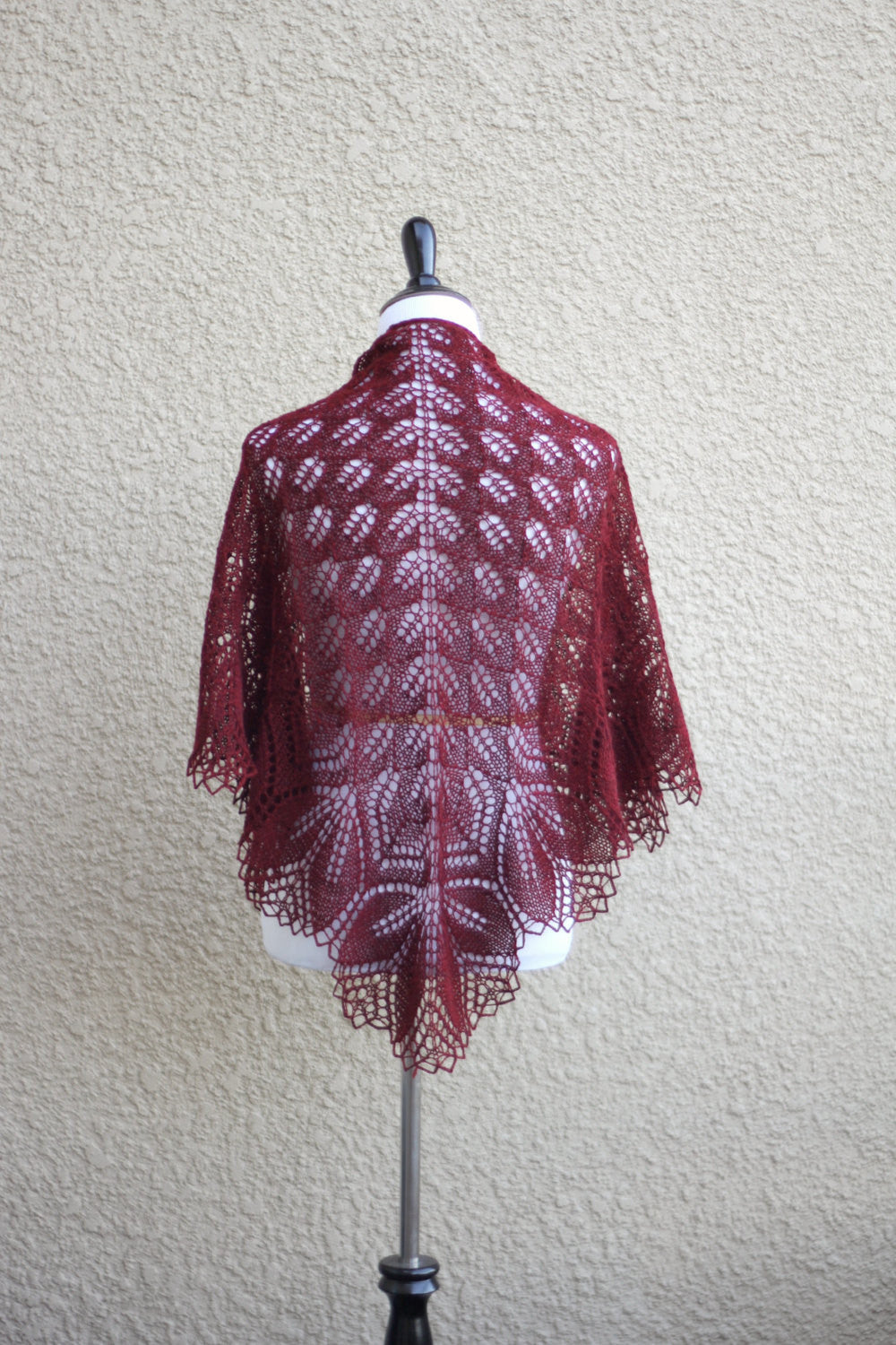 Marsala lace shawl