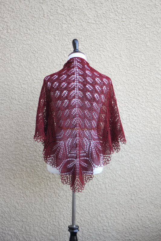 Marsala lace shawl