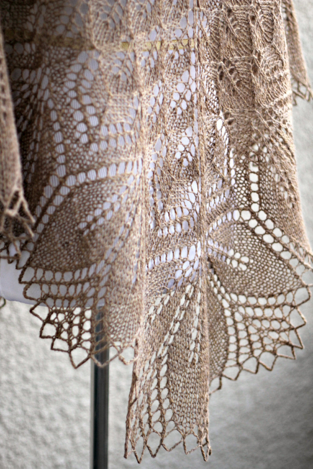 Knitted lace shawl