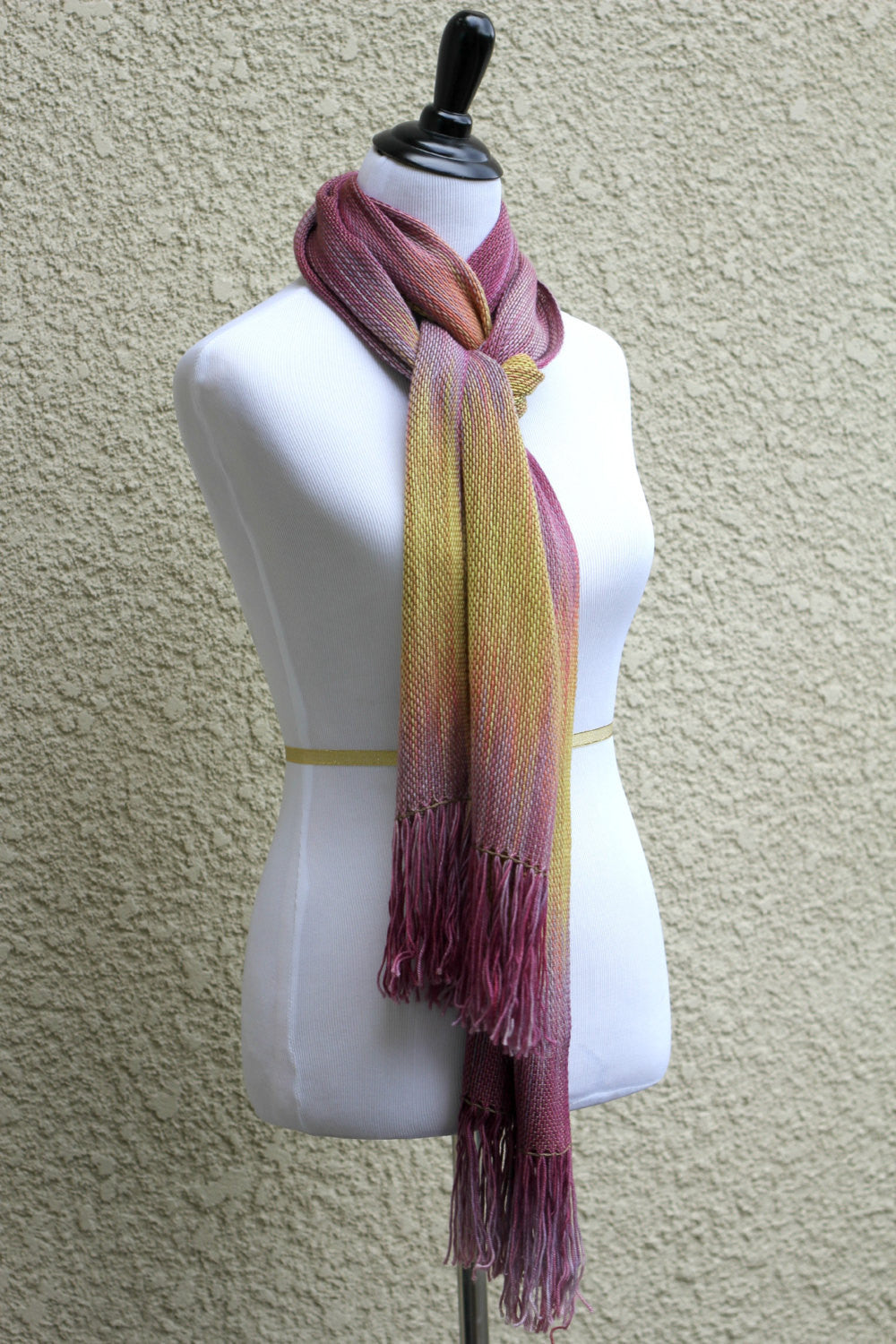 Handwoven pink scarf