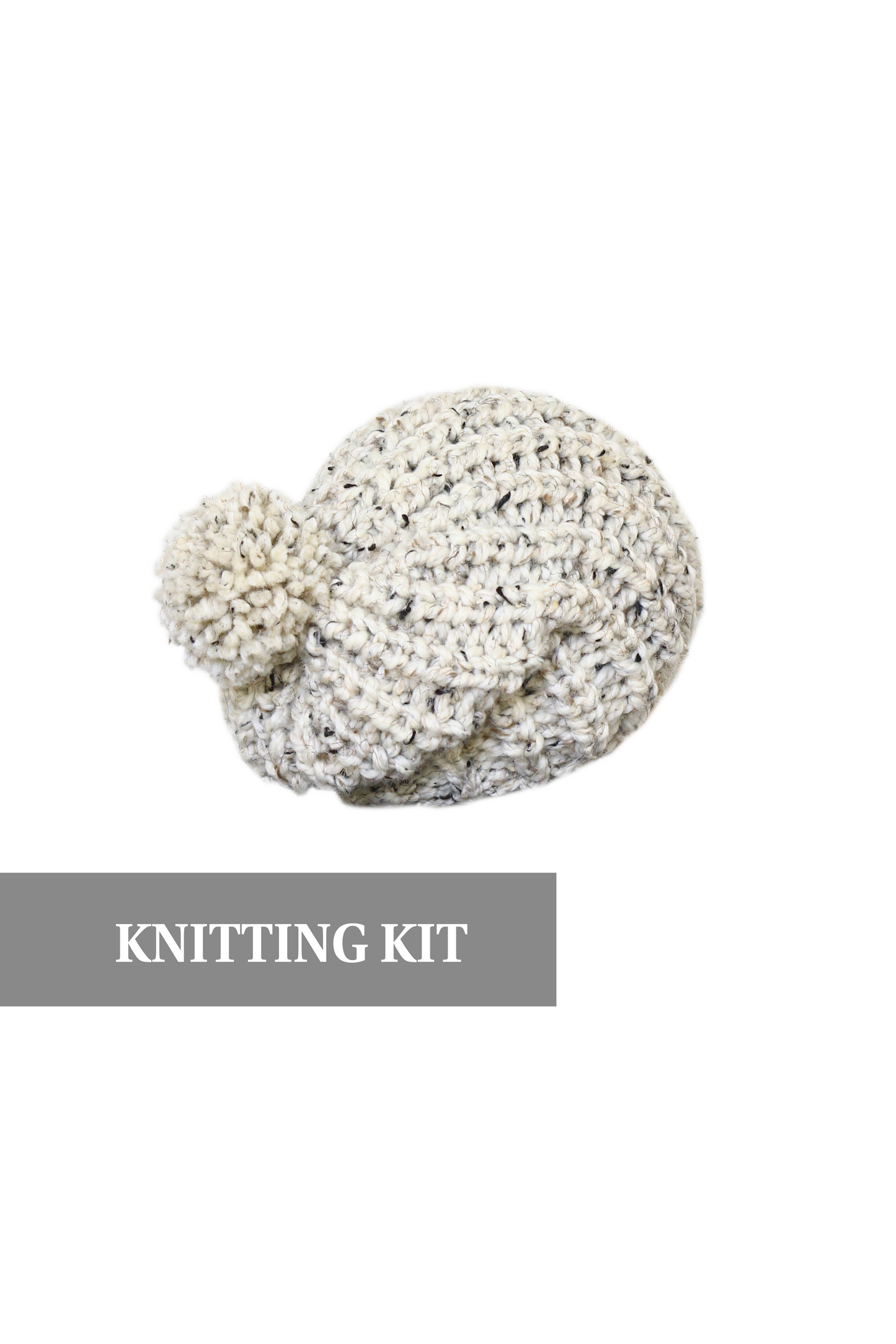 DIY knitting kit for a knit hat, chunky beanie hat, knitting tutorial, Octavia hat PDF