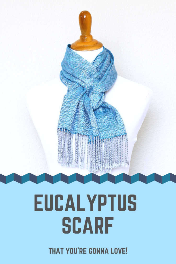 Blue and silver Eucalyptus scarf