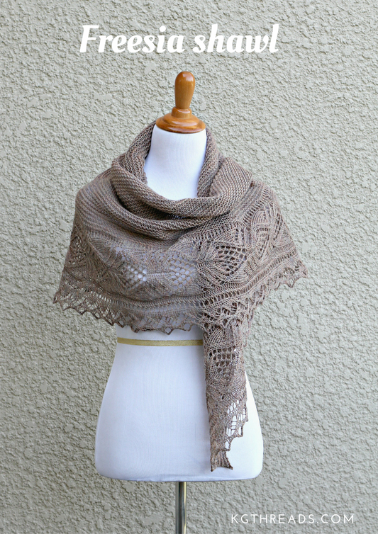Freesia shawl knitting pattern