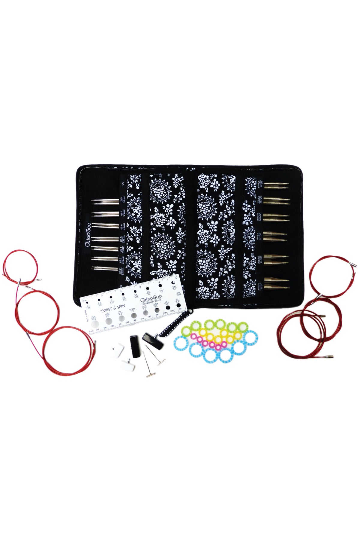 ChiaoGoo Twist Red Lace interchangeable knitting needle set with case