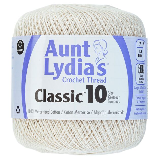 Aunt Lydia's Crochet Thread Classic Size 10, 350 yards per spool