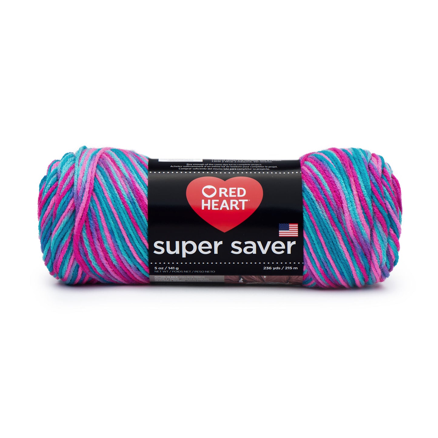 Red Heart Super Saver Stripes & Prints, Yarn Medium Worsted 5oz