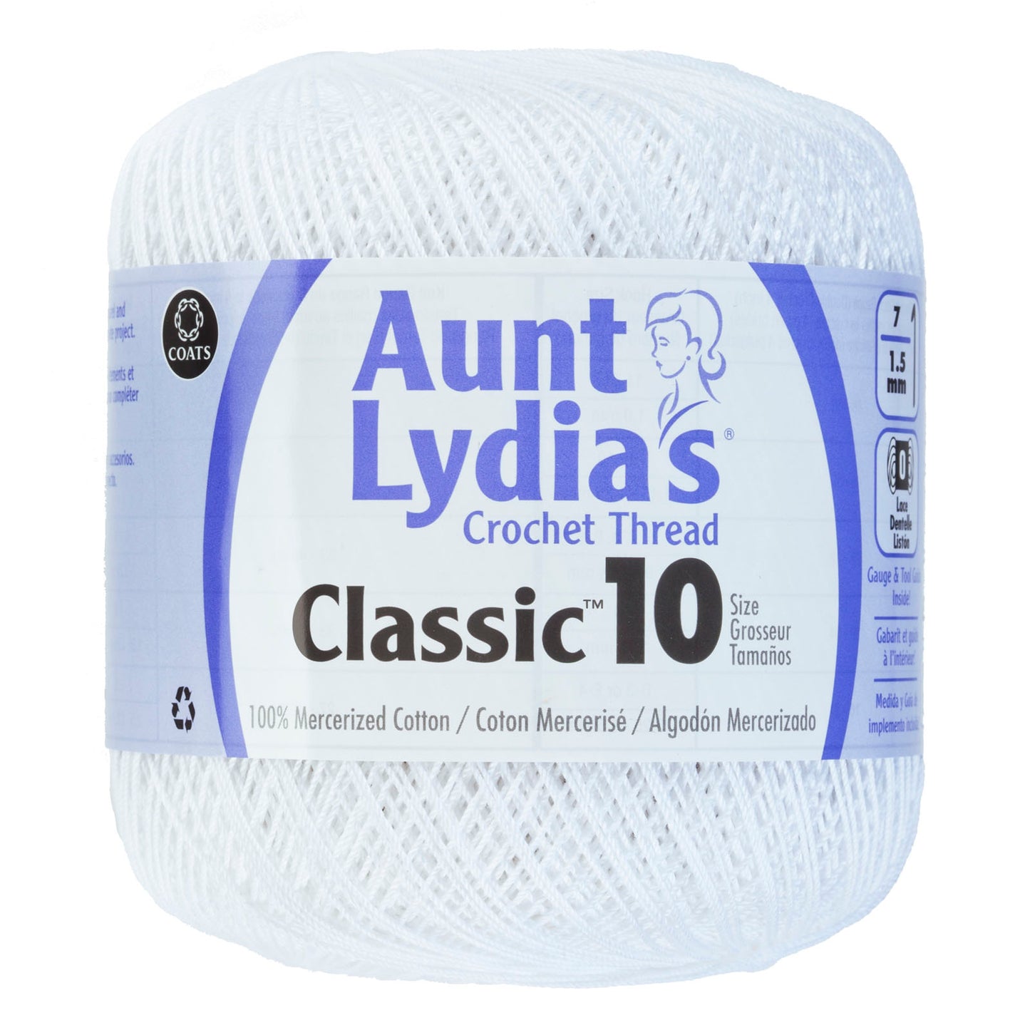 Aunt Lydia's Crochet Thread Classic Size 10, 350 yards per spool