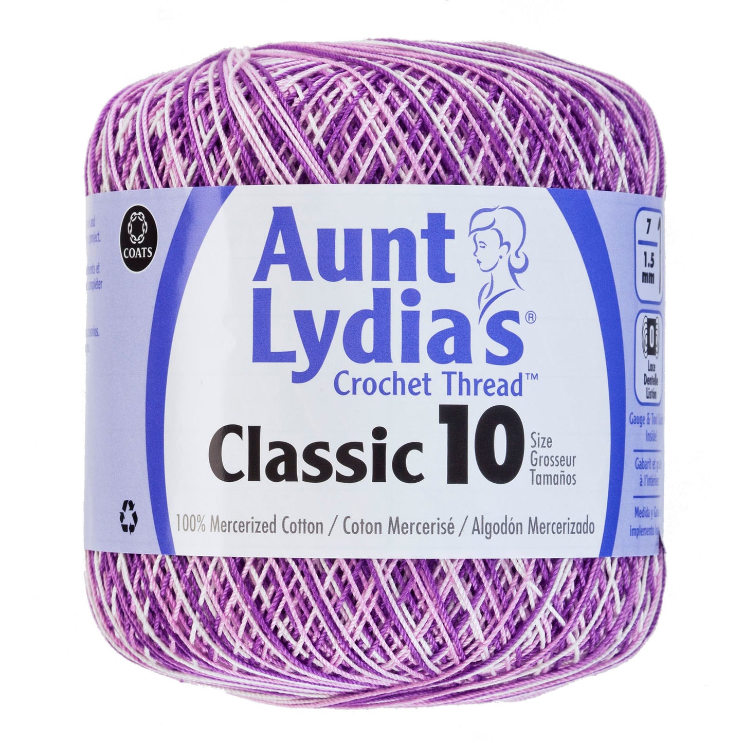 Aunt Lydia's Crochet Thread Classic Size 10, 350 yards per spool