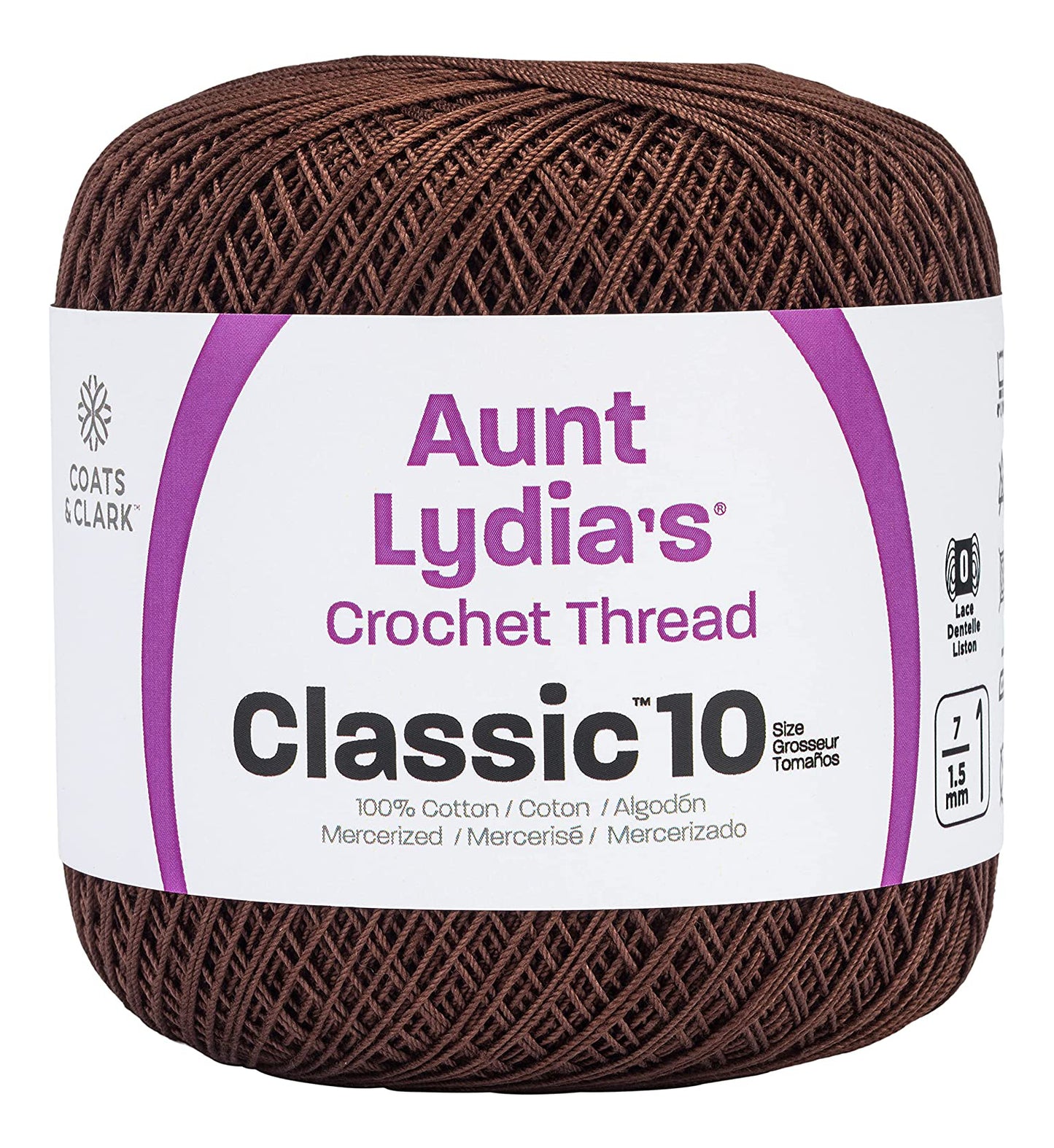 Aunt Lydia's Crochet Thread Classic Size 10, 350 yards per spool