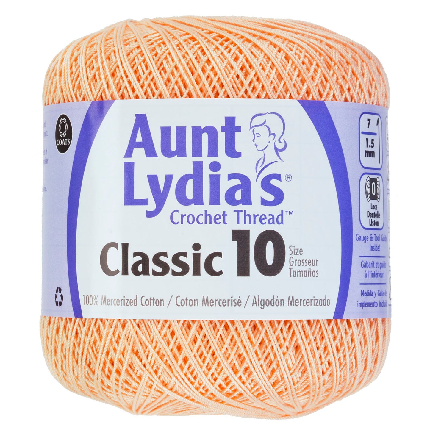 Aunt Lydia's Crochet Thread Classic Size 10, 350 yards per spool