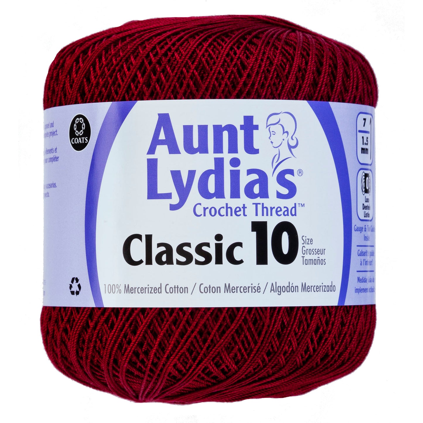 Aunt Lydia's Crochet Thread Classic Size 10, 350 yards per spool