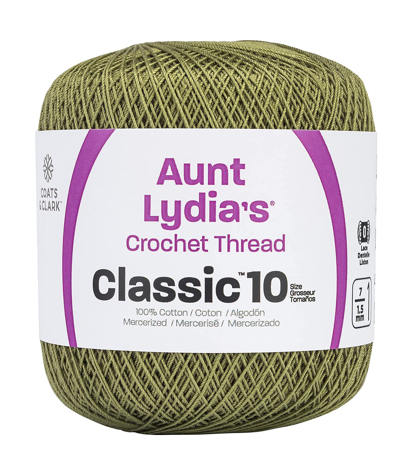 Aunt Lydia's Crochet Thread Classic Size 10, 350 yards per spool