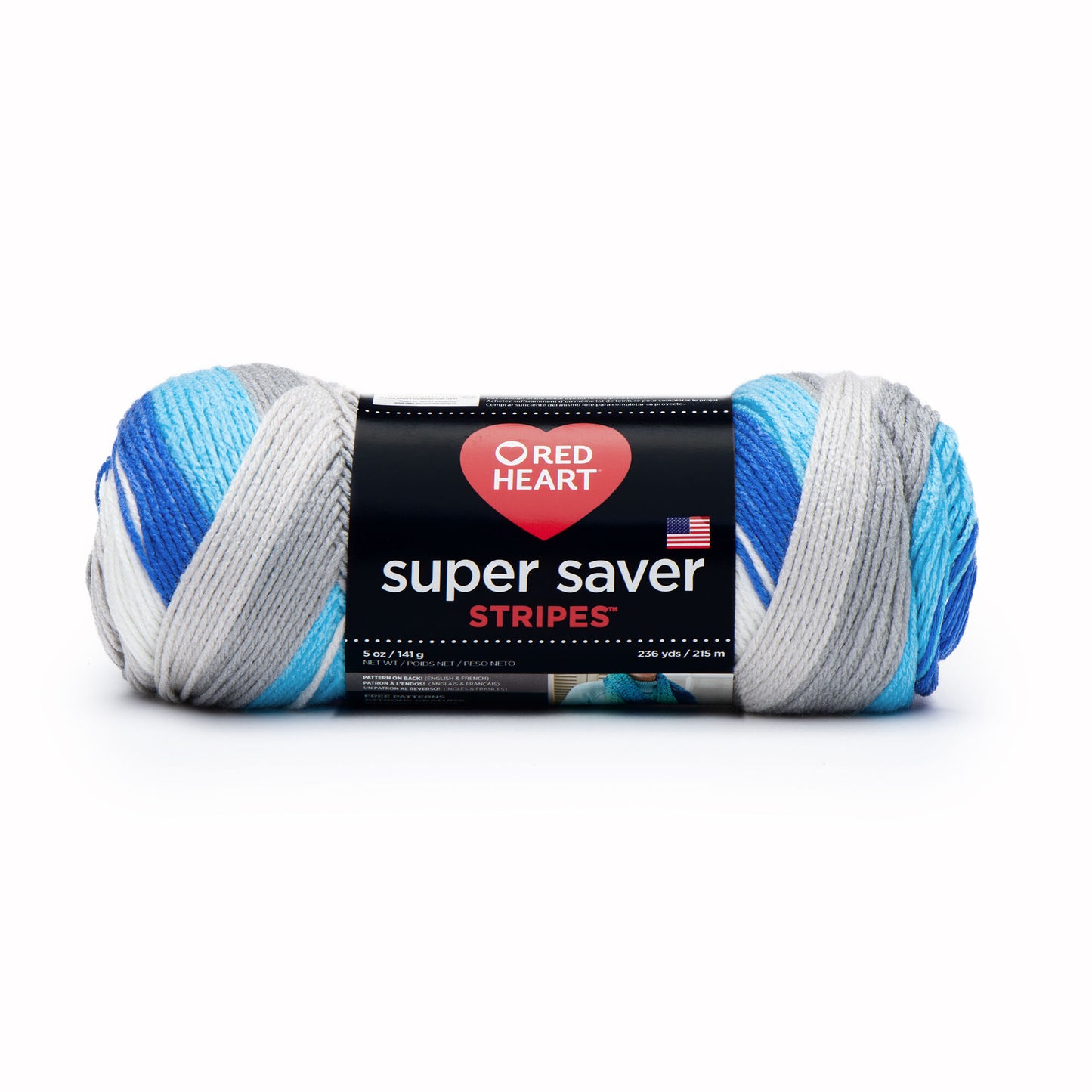 Red Heart Super Saver Stripes & Prints, Yarn Medium Worsted 5oz