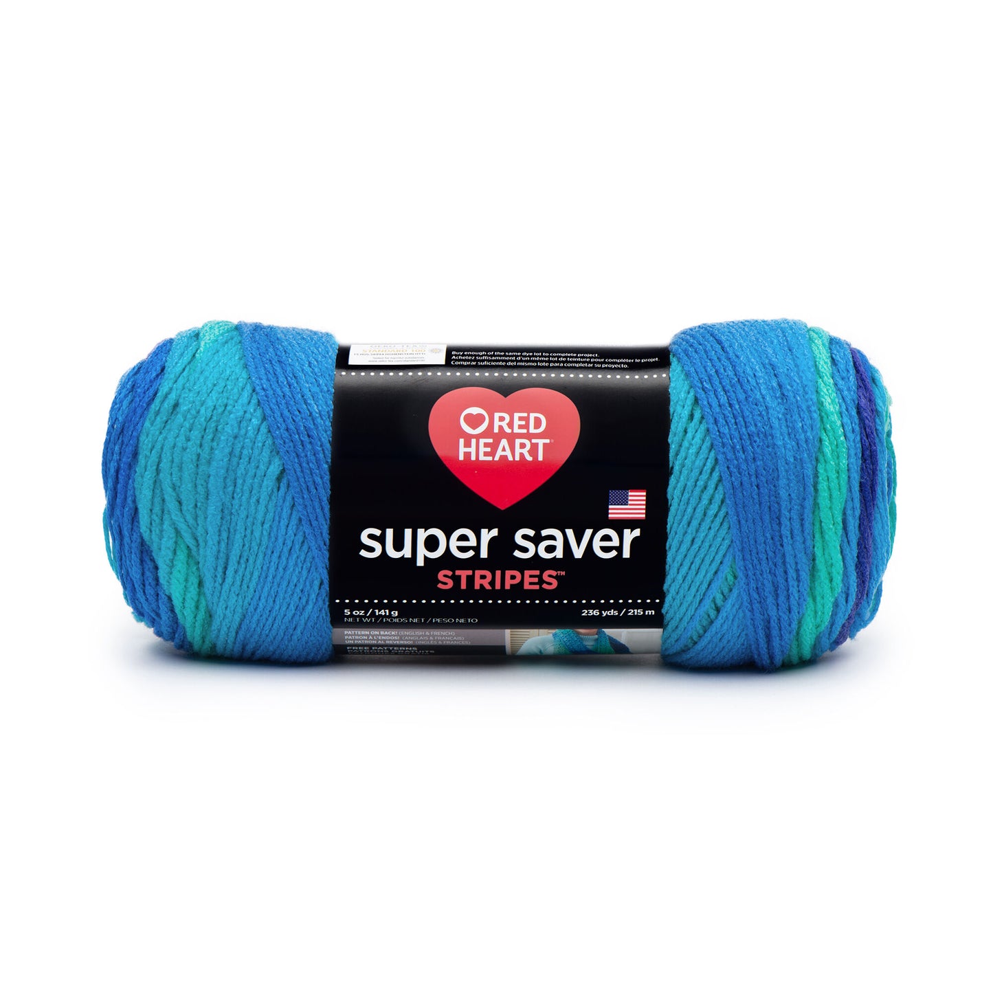 Red Heart Super Saver Stripes & Prints, Yarn Medium Worsted 5oz