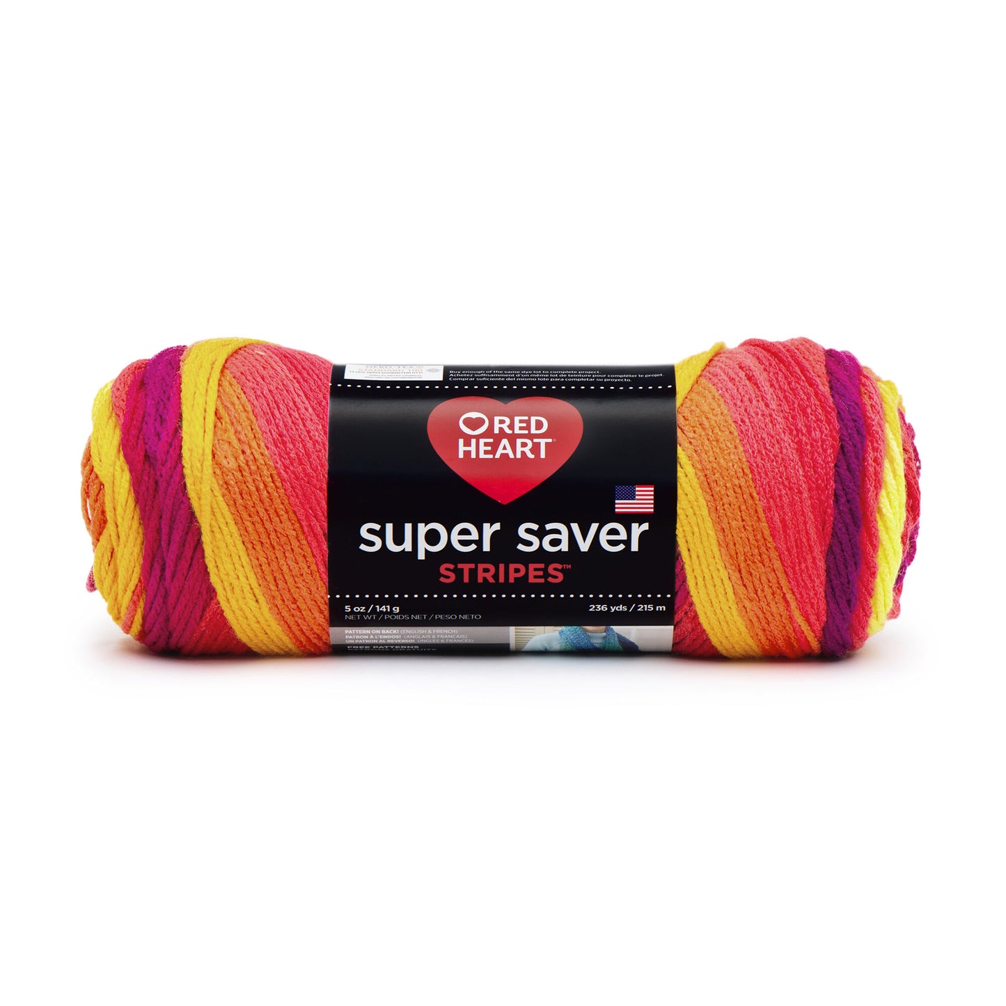 Red Heart Super Saver Stripes & Prints, Yarn Medium Worsted 5oz