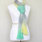 Woven scarf in yellow, green and grey colors