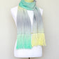 Woven scarf in yellow, green and grey colors