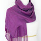 Woven scarf in purple colors, bamboo scarf, summer scarf, long scarf with fringe