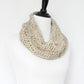 Crochet infinity scarf in beige color, chunky cowl - 12 colors available