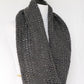 Crochet cowl in dark grey color, chunky infinity scarf