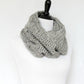 Crochet cowl in grey color, chunky infinity scarf - 12 colors available