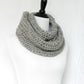 Crochet cowl in grey color, chunky infinity scarf - 12 colors available