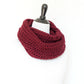 Crochet cowl in burgundy color, chunky infinity scarf