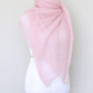 Knit shawl in silk mohair blend in soft pink color