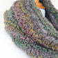 Crochet cowl in green and lavender colors, chunky infinity scarf - 4 colorways available