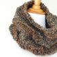 Crochet cowl in brown and grey colors, chunky infinity scarf - 4 colorways available