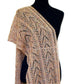 Knit shawl, lace stole for women in heather beige color, wool shawl