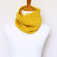 Crochet infinity scarf in mustard color, chunky cowl - 12 colors available