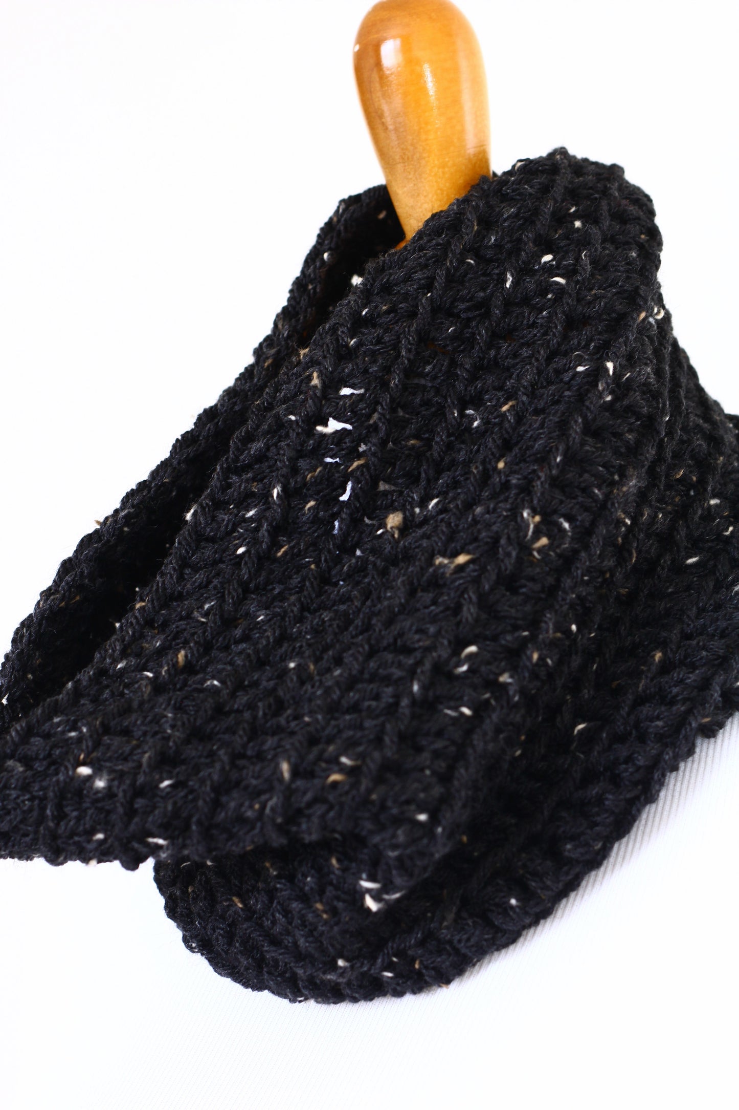 Crochet infinity scarf in graphite color, chunky cowl - 12 colors available