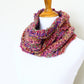 Crochet cowl in pink and bluw colors, chunky infinity scarf - 4 colorways available