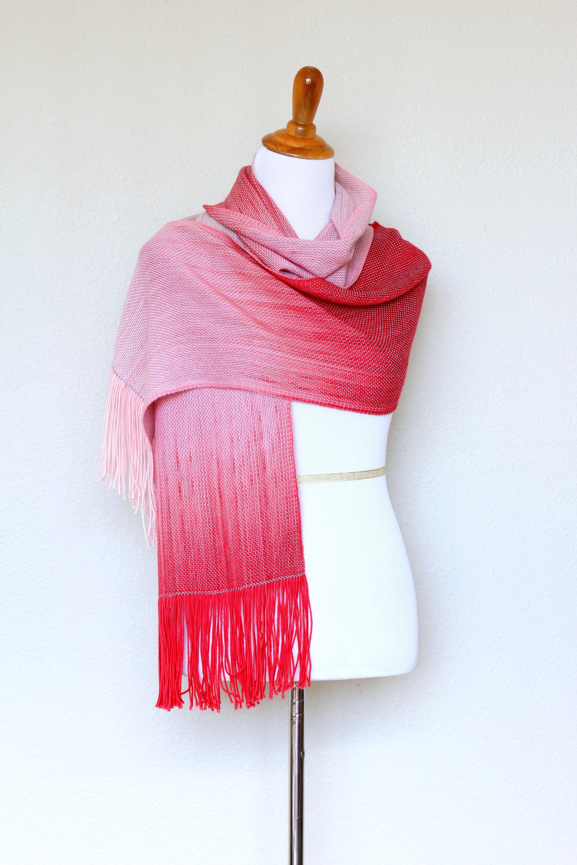 Handwoven scarf in dark and light link shades, women scarf