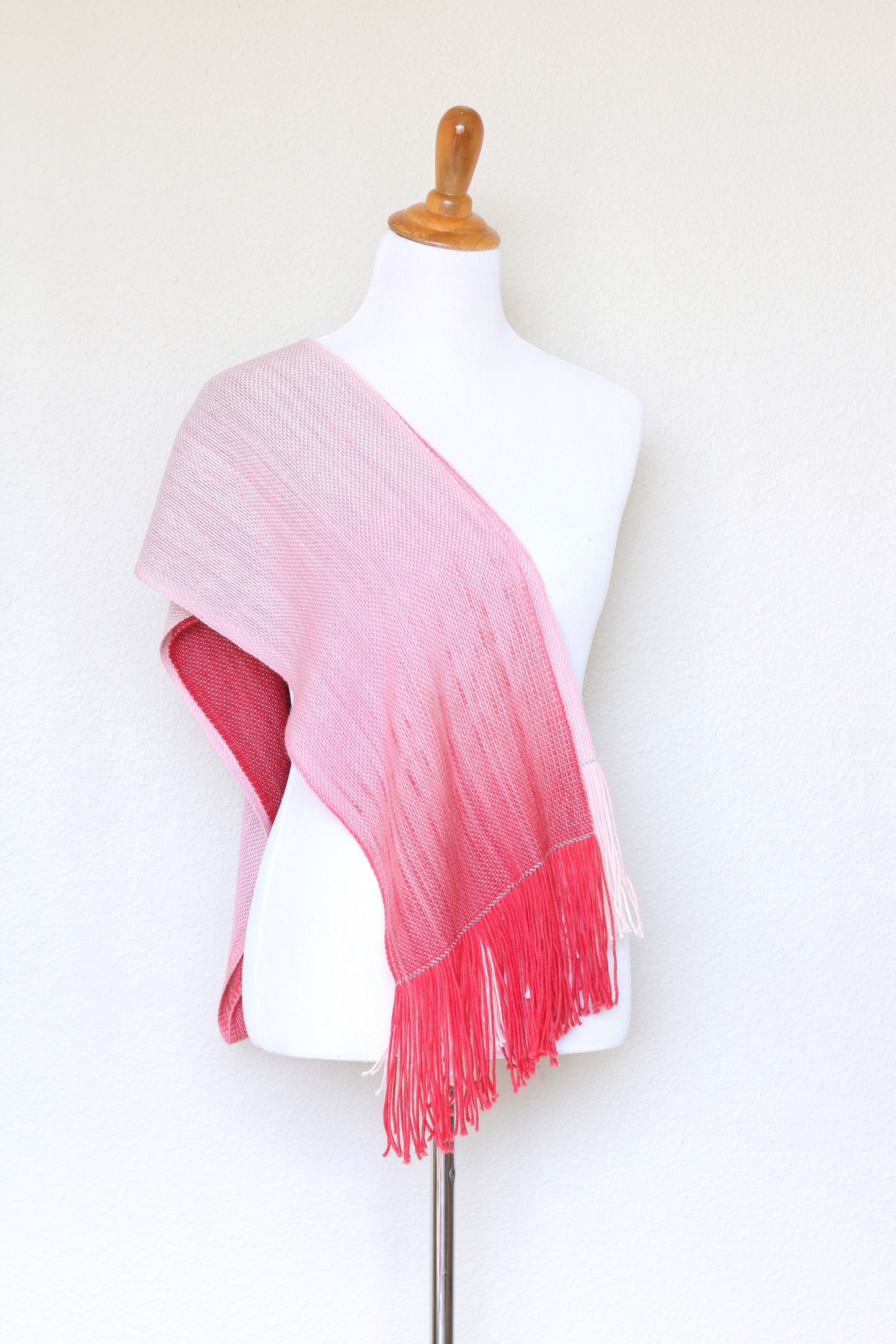 Handwoven scarf in dark and light link shades, women scarf