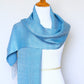 Woven scarf in blue and silver color, eucalyptus scarf with fringe