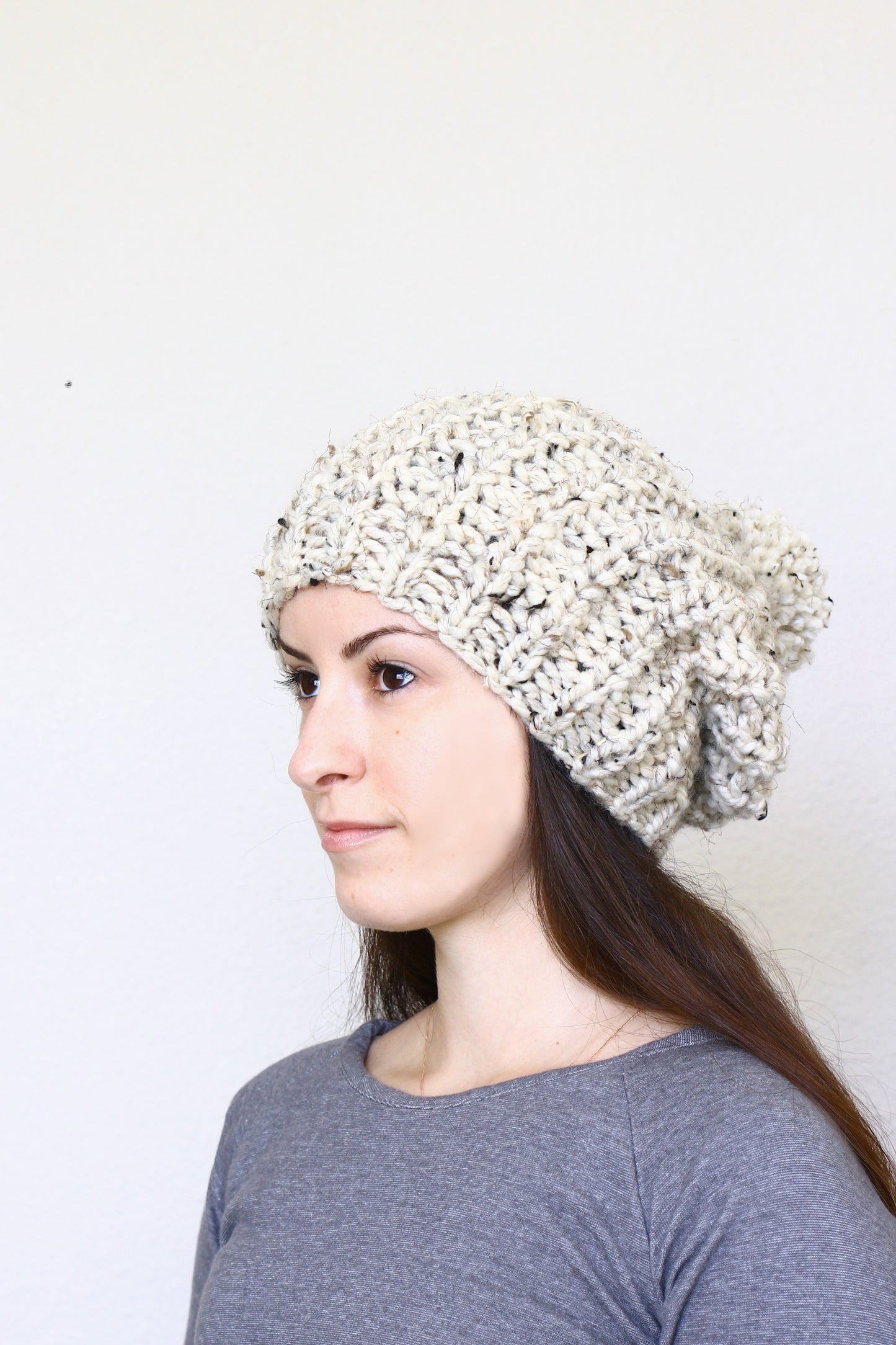 DIY knitting kit for a knit hat, chunky beanie hat, knitting tutorial, Octavia hat PDF